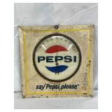 Pepsi Metal Thermometer Sign, 9 in x 9 in