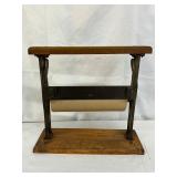Wood and Cast Iron Paper Cutter with Roll Holder, 14in x 13in