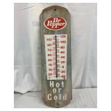 Dr Pepper Advertising Metal Thermometer, 9in by 27in