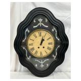 Victorian-Style Wall Clock with Mother-of-Pearl Inlay, 20in x 25in