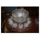 Crystal Punchbowl/cups/plate/ladle