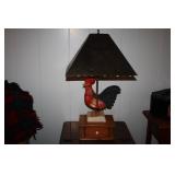 Rooster Lamp with Tin Shade