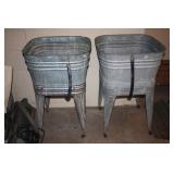 Pair of Metal Wash Tubs