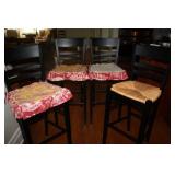 Set of 4 Black Barstools