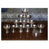 Silver Plate Dessert Dishes with plastic liners