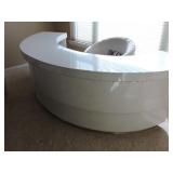 Half Moon White Bar with Vintage Chairs