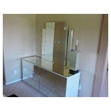 Mirror Dresser With Matching Lamp