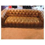 Thayer Coggin Tufted Vintage Light Brown Sofa