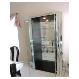 Mirrored Glass 4 Shelf Curio Cabinet with Light