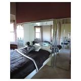 Mirrored Queen Bed Frame unit with Storage and Queen Mattress Set
