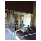 Mirrored Queen Bed Frame unit with Storage and Queen Mattress Set