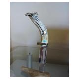 Real Turquoise handle knife with stand