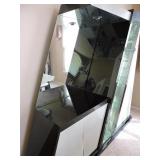 White and Black Mirror and Display cabinet by Designer Michael Amini
