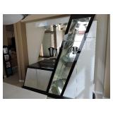 White and Black Mirror and Display cabinet by Designer Michael Amini