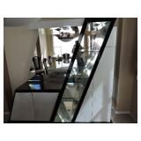 White and Black Mirror and Display cabinet by Designer Michael Amini