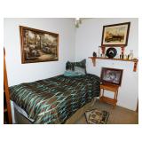 Twin Bed with Bedding