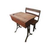 antique school desk and chair