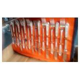 Silver plate flatware set 