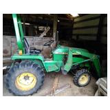 John Deere 855 4x4 diesel tractor with front loader 