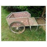 2 home made people powered garden carts 