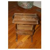 antique side table/mag rack
