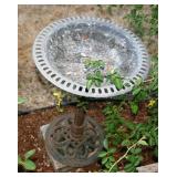 Metal bird bath
