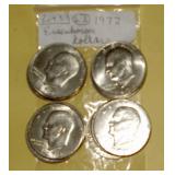 Lot 3, 1972 Eisenhower Dollars   