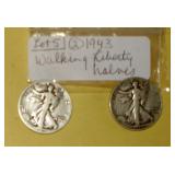 Lot 5, 1943 Walking Liberty Half Dollars