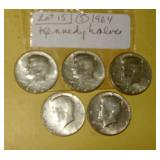 Lot 15, 1964 Kennedy Half Dollars