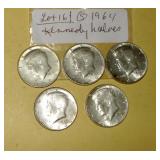 Lot 16, 1964 Kennedy Half Dollars