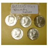 Lot 17, 1964 Kennedy Half Dollars