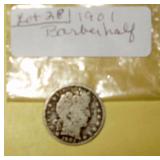 Lot 28,  1901 Barber Half Dollar