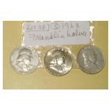 Lot 38, 1963 Franklin Half Dollars