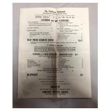 Vintage Restaurant Menu