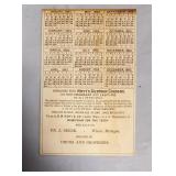 Back of 1893 Calendar