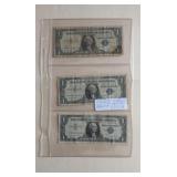 LOt 47 Three One Dollar Silver Certificates