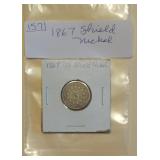 Lot 157 Shield Nickel 1867