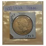 Lot 197 Peace Silver Dollar 1922