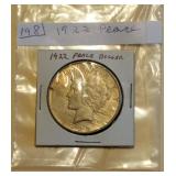 Lot 198 Peace Silver Dollar 1922 