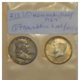 Lot 213 Kennedy & Franklin Half Dollars