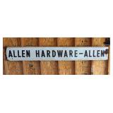 Vintage Alllen Hardware Sign