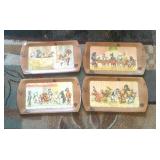 Vitage Wood Dog Platters