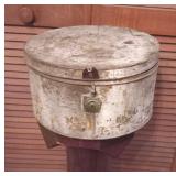 Antique metal container w/lock, no key