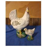 Hen and Chick Concrete Decor