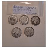 Lot K Barber Half Dollars