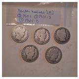 Lot K Barber Half Dollars
