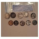 Lot K  Steel War Cents, V & Buffalo Nickels