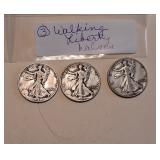 Lot K  Walking Liberty Half Dollars