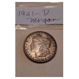 Lot K  1921 D Morgan Silver Dollar