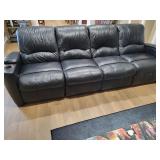 Black Leather Reclining Sofa